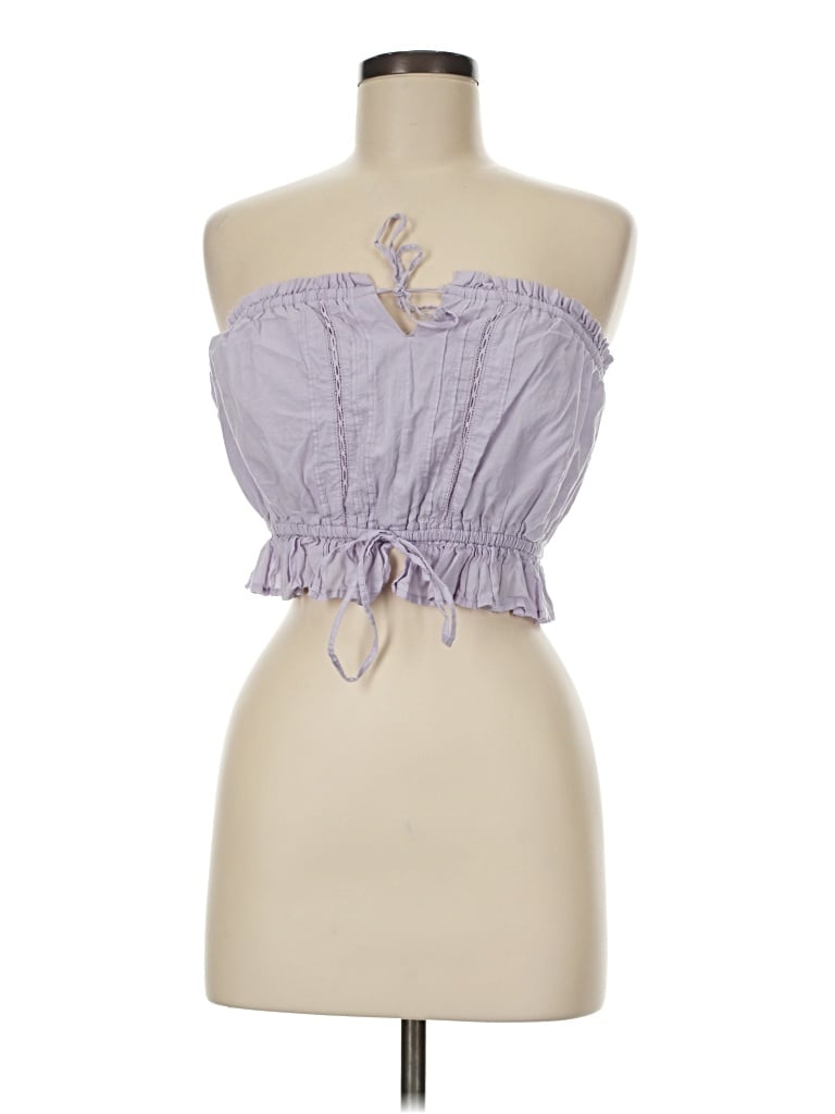 Pre-owned Hollister Tube Top Purple Strapless Neckline Tops