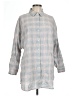 Max Studio 100% Cotton Plaid Gray 3/4 Sleeve Button-Down Shirt Size L - photo 1