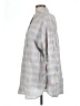 Max Studio 100% Cotton Plaid Gray 3/4 Sleeve Button-Down Shirt Size L - photo 5