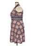 Unbranded Print Blue Burgundy Casual Dress Size L (estimated) - photo 5
