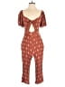 Lily Rose 100% Rayon Hearts Brown Jumpsuit Size M - photo 1