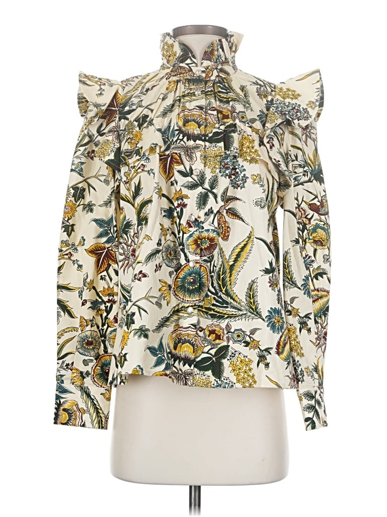 Pre-owned Tuckernuck 3/4 Sleeve Blouse In Ivory