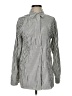 Max Studio Stripes Blue Silver Long Sleeve Blouse Size S - photo 1