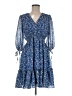 Taylor 100% Polyester Paisley Blue Casual Dress Size 6 - photo 1