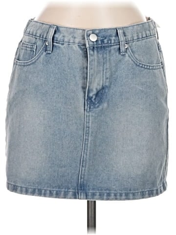 Blue Asphalt Denim Skirt (view 1)
