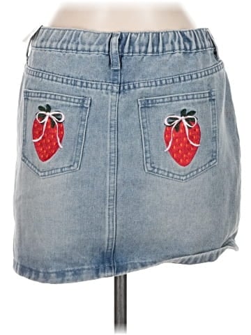 Blue Asphalt Denim Skirt (view 2)