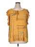 Como Blu Yellow Short Sleeve Blouse Size 1X - photo 1