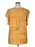 Como Blu Yellow Short Sleeve Blouse Size 1X - photo 2