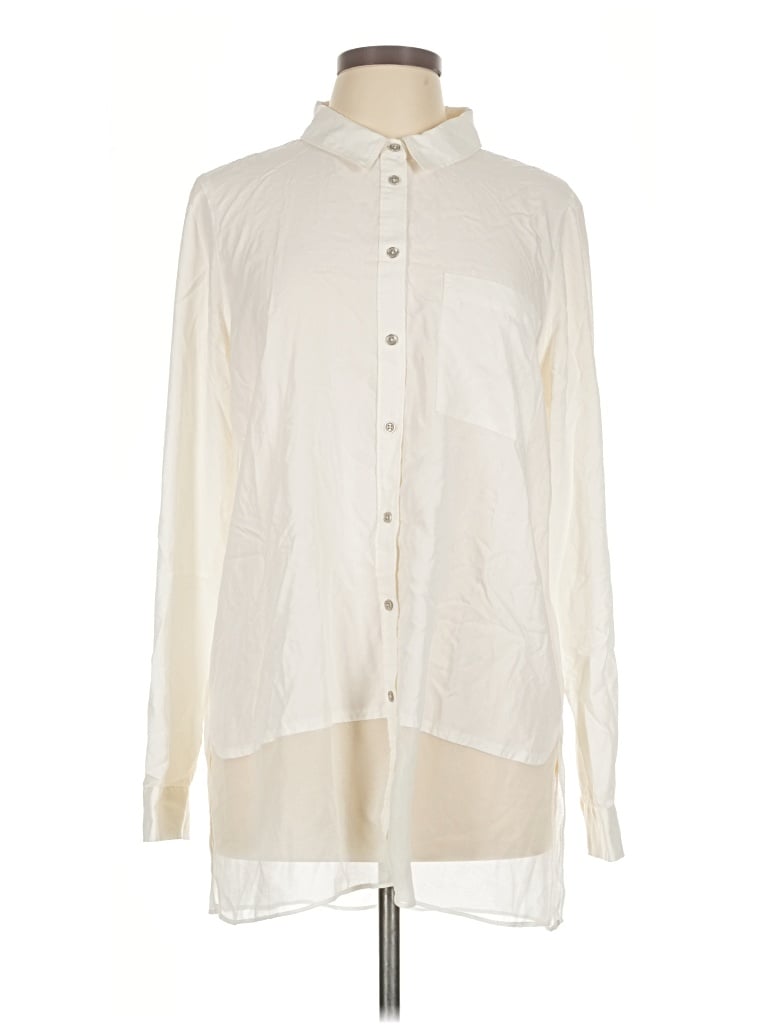 Calvin Klein Jeans Est.1978 Calvin Klein Jeans Long Sleeve Blouse In White