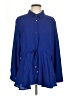DKNY 100% Polyester Blue 3/4 Sleeve Blouse Size L - photo 1