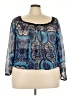 Pure Energy 100% Polyester Blue 3/4 Sleeve Blouse Size 4X - photo 1