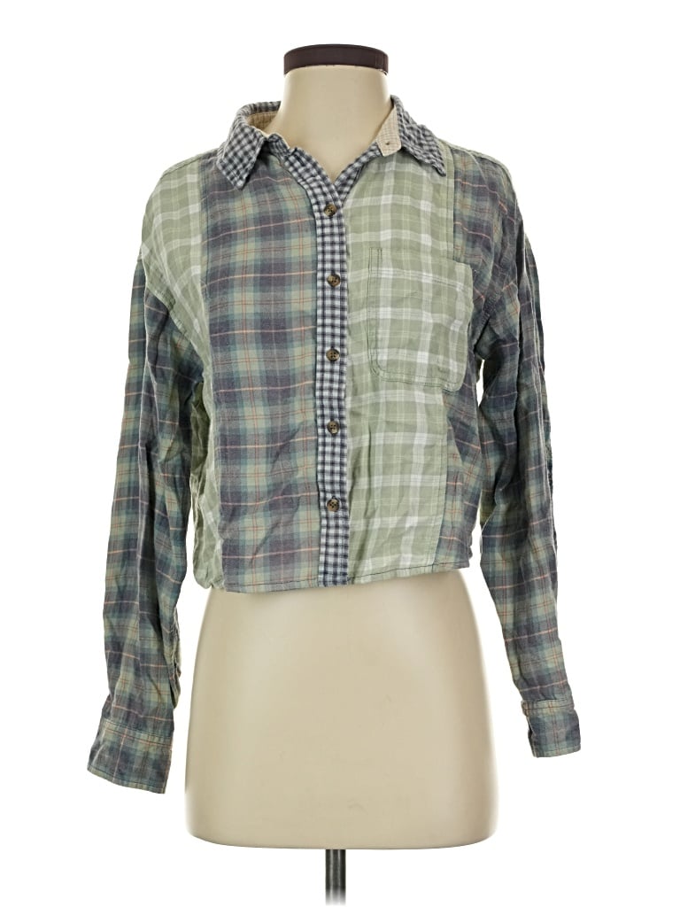 Pre-owned American Eagle Outfitters Long Sleeve Blouse In Green
