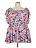 Torrid Blue Short Sleeve Blouse Size 5X Plus (5) - photo 1