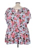 Torrid Blue Short Sleeve Blouse Size 5X Plus (5) - photo 2