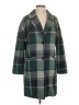 Unbranded 100% Polyester Plaid Green Coat Size S - photo 1