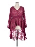 Torrid 100% Polyester Burgundy Long Sleeve Blouse Size 3X Plus (3) - photo 1