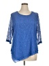 Lulu-B Blue 3/4 Sleeve Blouse Size 1X - photo 1