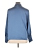 Halogen 100% Polyester Metallic Blue Long Sleeve Blouse Size XL - photo 2