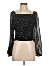 Lush 100% Polyester Black 3/4 Sleeve Blouse Size L - photo 1