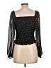 Lush 100% Polyester Black 3/4 Sleeve Blouse Size L - photo 2