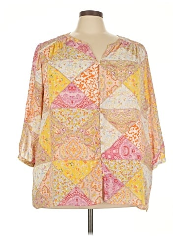 Rose + Olive 3/4 Sleeve Blouse (view 1)