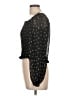 Lush 100% Polyester Black 3/4 Sleeve Blouse Size L - photo 5