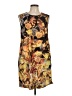 Joe Fresh 100% Polyester Print Brown Casual Dress Size 10 - photo 1