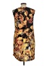 Joe Fresh 100% Polyester Print Brown Casual Dress Size 10 - photo 2
