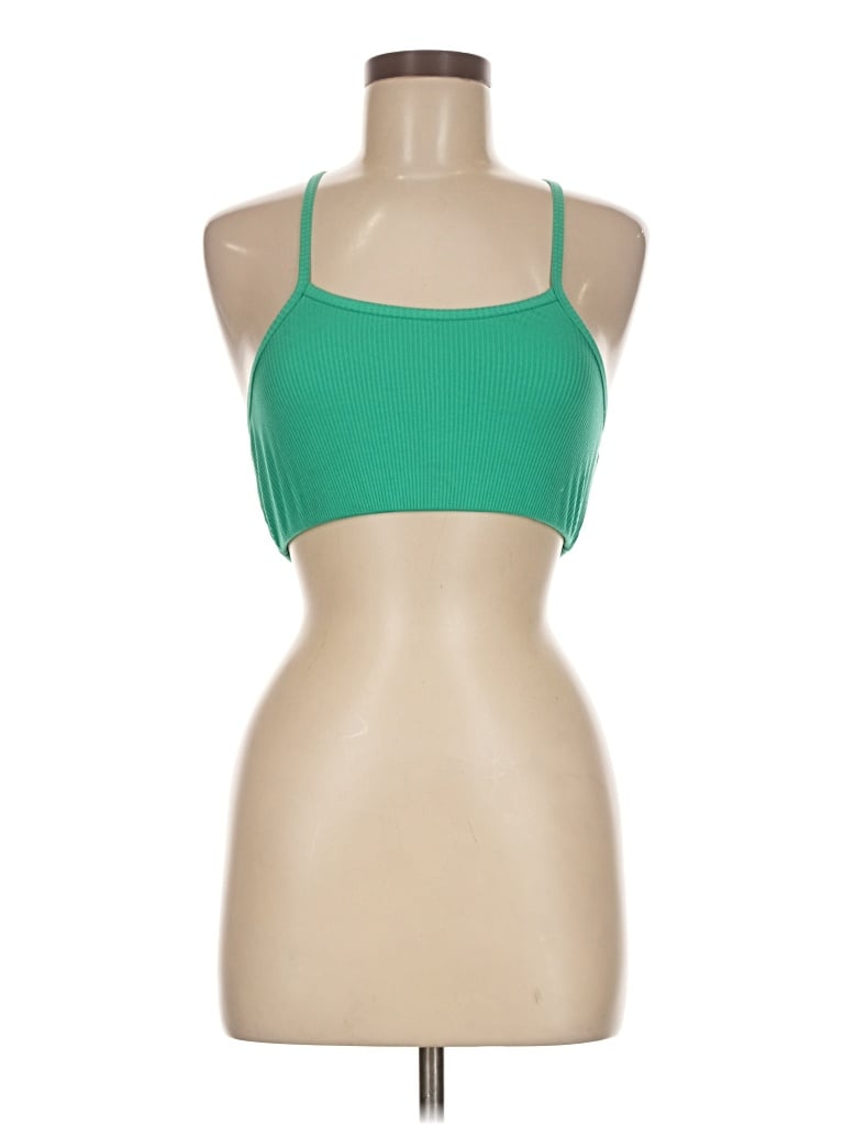 Wsly Tank Top Green Halter Neckline Tops