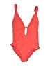 JETS Australia Solid Red One Piece Swimsuit Size 12 - photo 1