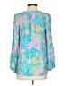 Lilly Pulitzer 100% Silk Blue 3/4 Sleeve Silk Top Size S - photo 2