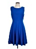 J. Peterman Solid Blue Cocktail Dress Size 10 - photo 1