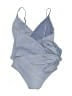 Stella McCartney Solid Gray Blue One Piece Swimsuit Size S - photo 2