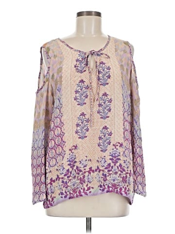 Tolani Long Sleeve Silk Top (view 1)