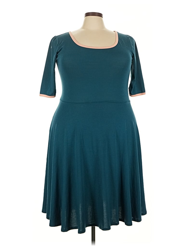Pre-owned Lularoe Casual Dress In Teal