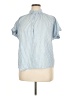 Chaps 100% Cotton Stripes Blue Short Sleeve Blouse Size XL - photo 1