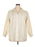 Koret Stripes Ivory 3/4 Sleeve Button-Down Shirt Size 18 - photo 1