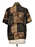 Briggs 100% Polyester Animal Print Brown Short Sleeve Blouse Size L - photo 2
