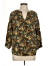 Adrienne Vittadini 100% Polyester Floral Brown 3/4 Sleeve Blouse Size L - photo 1