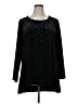 Quacker Factory Stars Black Long Sleeve Blouse Size XL - photo 1