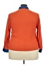 Unbranded 100% Polyester Color Block Orange 3/4 Sleeve Blouse Size 3X - photo 2