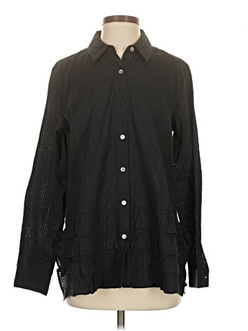 LOGO by Lori Goldstein Long Sleeve Button-Down Shirt (view 1)