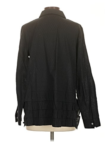 LOGO by Lori Goldstein Long Sleeve Button-Down Shirt (view 2)