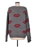 Pol 100% Polyester Hearts Gray Pullover Sweater Size M - photo 2