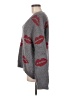 Pol 100% Polyester Hearts Gray Pullover Sweater Size M - photo 5