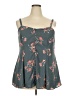 Torrid 100% Polyester Floral Gray Sleeveless Blouse Size 2X Plus (2) - photo 1