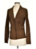 Ecru 100% Leather Solid Brown Jacket Size 4 - photo 1