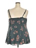 Torrid 100% Polyester Floral Gray Sleeveless Blouse Size 2X Plus (2) - photo 2