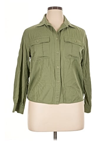 Cache Cache 3/4 Sleeve Button-Down Shirt (view 1)