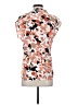 Bar III 100% Polyester Print Orange Short Sleeve Blouse Size S - photo 2